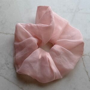 Light Pink Organza Hair Jumbo Scrunchie